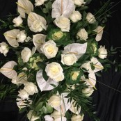Coffin Spray - White Rose & Anthuriums