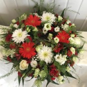 Wreath - Red, Green & White
