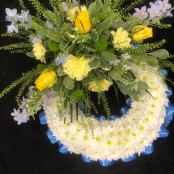 Blue & Yellow Massed Wreath